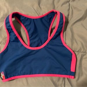 Bad Kitty pole dance/fitness wear top, barely worn, size medium, blue and pink